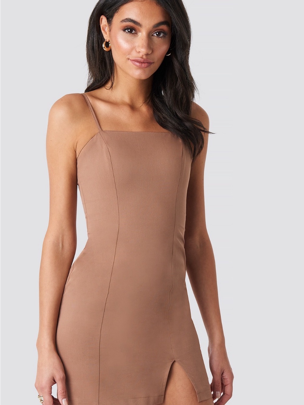 NWT Superdown Neck Slip Dress in Taupe